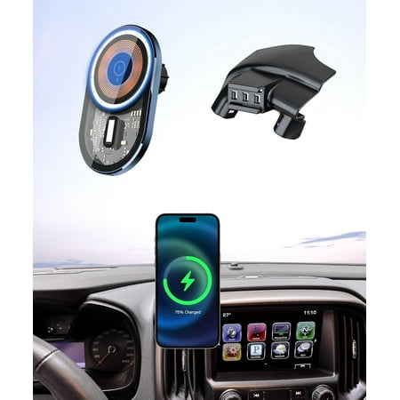Wireless Charging car Phone Holder for Chevrolet Colorado 2015-2022 Auto Accessories Navigation Bracket Interior Decoration Mobile Cell Phone Mount, 360° Rotation