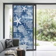 thumbnail image 3 of Navy Blue Coastal Window Privacy Film,Summer Beach Nautical Starfish Coral Vintage Static Cling UV Sun Blocking Heat Control Window Tint Day and Night,Non-Adhesive One Way Privacy Cover 35.4''x78.7'', 3 of 7