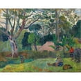 thumbnail image 2 of Paul Gauguin 24x20 Black Ornate Framed Double Matted Museum Art Print Titled: Great Drug (The Big Tree) (1891), 2 of 5