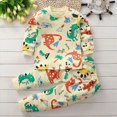 thumbnail image 2 of NOLDARES Toddler Infant Baby Boy Outfits 2 Piece Long Sleeve T-Shirt Casual Joggers Pants Cartoon Print Clothes Clothing Set(Light Yellow,5-6 Y), 2 of 6