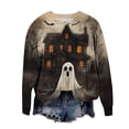 thumbnail image 5 of Wensltd Women Graphic Tees Halloween Tops Casual Fall Long Sleeve Pullover Tops, 5 of 6