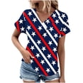 thumbnail image 1 of Top de Verano de las Mujeres Árbol Impresión V-Cuello Casual Manga Corta, Tops Cortos para las Mujeres, 1 of 5