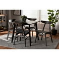 thumbnail image 5 of Britte Mid-Century Modern Dark Grey Fabric Upholstered 5-Piece Wood Dining Set, 5 of 5