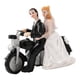 thumbnail image 5 of Topper de pastel de bodas - Novia y novio con figuras de motocicleta - Figuras divertidas de parejas de bodas Decoraciones de pasteles Regalos - 5.3 x, 5 of 9