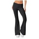 thumbnail image 5 of Trajes de otoño para mujer, pantalones ajustados de yoga, mallas acampanadas para mujer, ropa de calle de estilo coreano, pantalones de yoga informales, pierna acampanada, negro y gris, 5 of 5