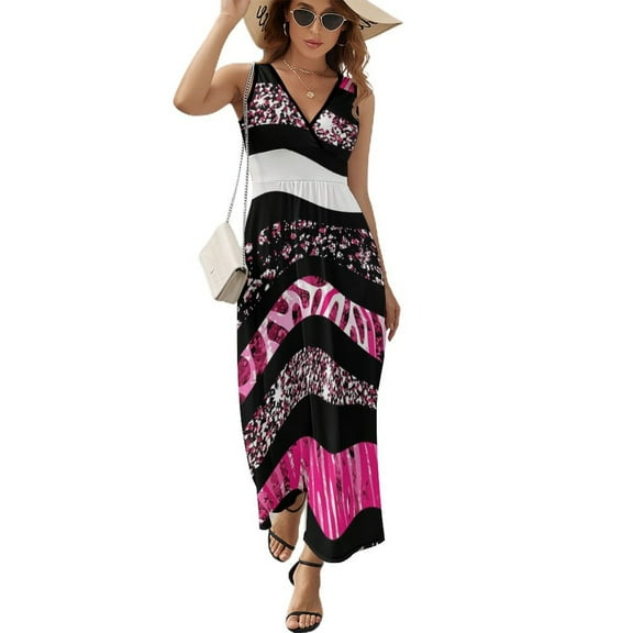 Animal Print Patterns Sleeveless Dress Female Clothing Dress Women Summer 2025 Dress
