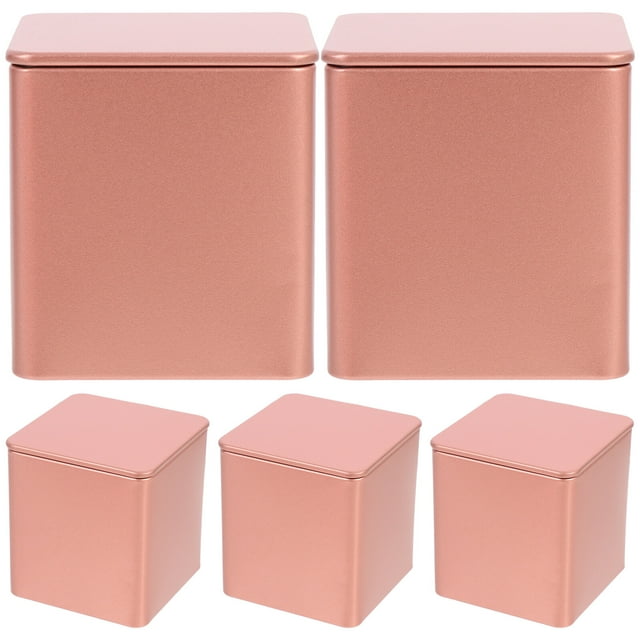 Miangastore Elegant Metal Canister with Lid Iron 5Pcs