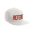thumbnail image 2 of Classic Snapback Referee Hat High Profile Flat Bill Visor Adjustable Back Cap, White Red, 2 of 3
