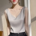 thumbnail image 5 of Turilly Womens Sleeveless Satin V-Neck Tanks Fashion Ladies Casual Solid Color Camisole Summer Tops, 5 of 6