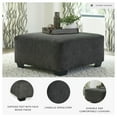 thumbnail image 3 of Signature Design by Ashley Contemporary Ballinasloe Oversized Ottoman Chenille Smoke, 3 of 7