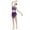 Purple, variant on Women Lyrical Dance Dress Tank Bodysuit Cut Out Front Ballet Leotard Morden Contemporary Dancewear XS White