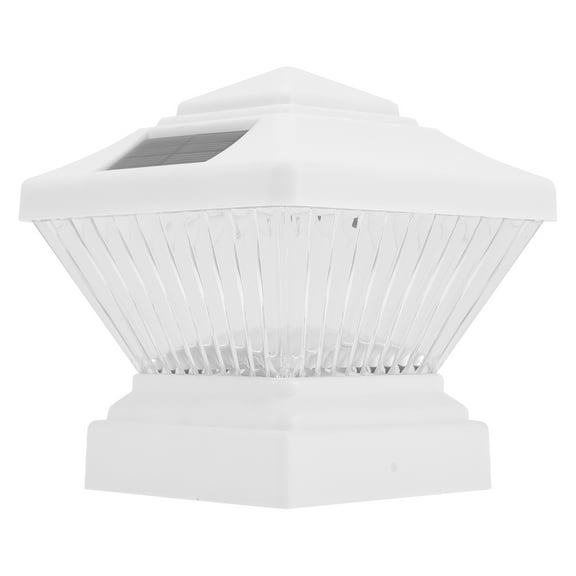 HAKIDZEL Solar Fence Post Light White Abs 1Pcs 5.7In Round For Outdoor Lighting