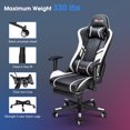 thumbnail image 6 of Douxlife 7-Point Massage Gaming Chair with Footrest, 175° Reclining, Ergonomic Racing High Back Home Office Computer Chair, Video Game Chair for Adults Kids, 6 of 8