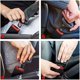 thumbnail image 4 of Almohadillas extensoras para cinturón de seguridad, 2 uds., mochila, hebilla hasta un cómodo bolso de hombro para ordenador portátil (negro y rojo), 4 of 5