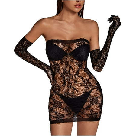 

Staron Women See-Through Underwear Uniform Temptation Mesh Nightdress