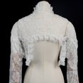 thumbnail image 4 of Byfri Gothic Lace Bolero Shrug, Sheer Flare Sleeve Cover-Up Top for Women, White 55x68cm, 4 of 7