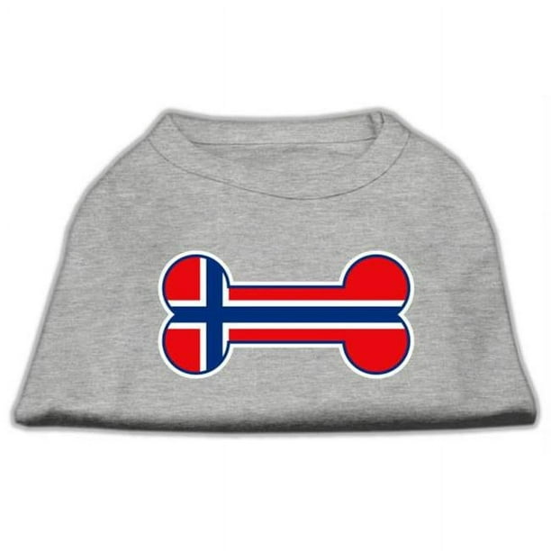 Chemises Imprimées Drapeau Norvégien en Forme d'Os Gris XXXL(20)