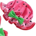 thumbnail image 3 of Wuxian Baby Swimsuit 2 Piece Swimsuit Cute Bow Spaghetti Strap Bodysuit Onesize Fashion Fruit Print Beachwear With Hat Popular Swimsuit,Watermelon Red,3-6 Months, 3 of 3