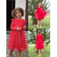 thumbnail image 6 of Oudiya Toddler Tutu Dresses Girls Long Sleeve Ruffle Fall Winter Holiday Star Sequin Tulle Dress 2-6Y, 6 of 7