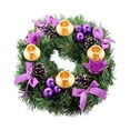 thumbnail image 3 of Traditional Advent Wreath Candle Holder with Ribbons Pine Cones, Christmas Candle Ring Centerpiece for Advent Calendar Season, Xmas Holiday Home Decor for Table Fireplace Mantel Decorations, 3 of 4