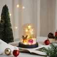 thumbnail image 2 of CASAFUN LED Christmas Tree Cloche Glass Dome Santa Claus Display Decorative Bell Jar with Base Lighte up Decoration for Flower Tabletop Centerpiece Home Christmas Party Decor, 2 of 6