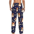 thumbnail image 3 of Disketp Corgi Lying With Moons And Stars Men'S Pajama Pants - Ultra Soft Fleece Sleep And Lounge Pants (Size: S-Xxl), 3 of 9