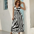 thumbnail image 5 of Stripe Animals Jungle Tiger Pattern White Dress Fashion Boho Beach Long Dresses Female Party Printed Maxi Dress, 5 of 9