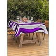 thumbnail image 2 of Outdoor Tablecloth with Umbrella Hole and Zipper, Purple White Moire Rectangle Table Cloth 60x84 Inch Waterproof Tablecloth, Modern Abstract Art Picnic Table Cover for Patio Camping, 2 of 7