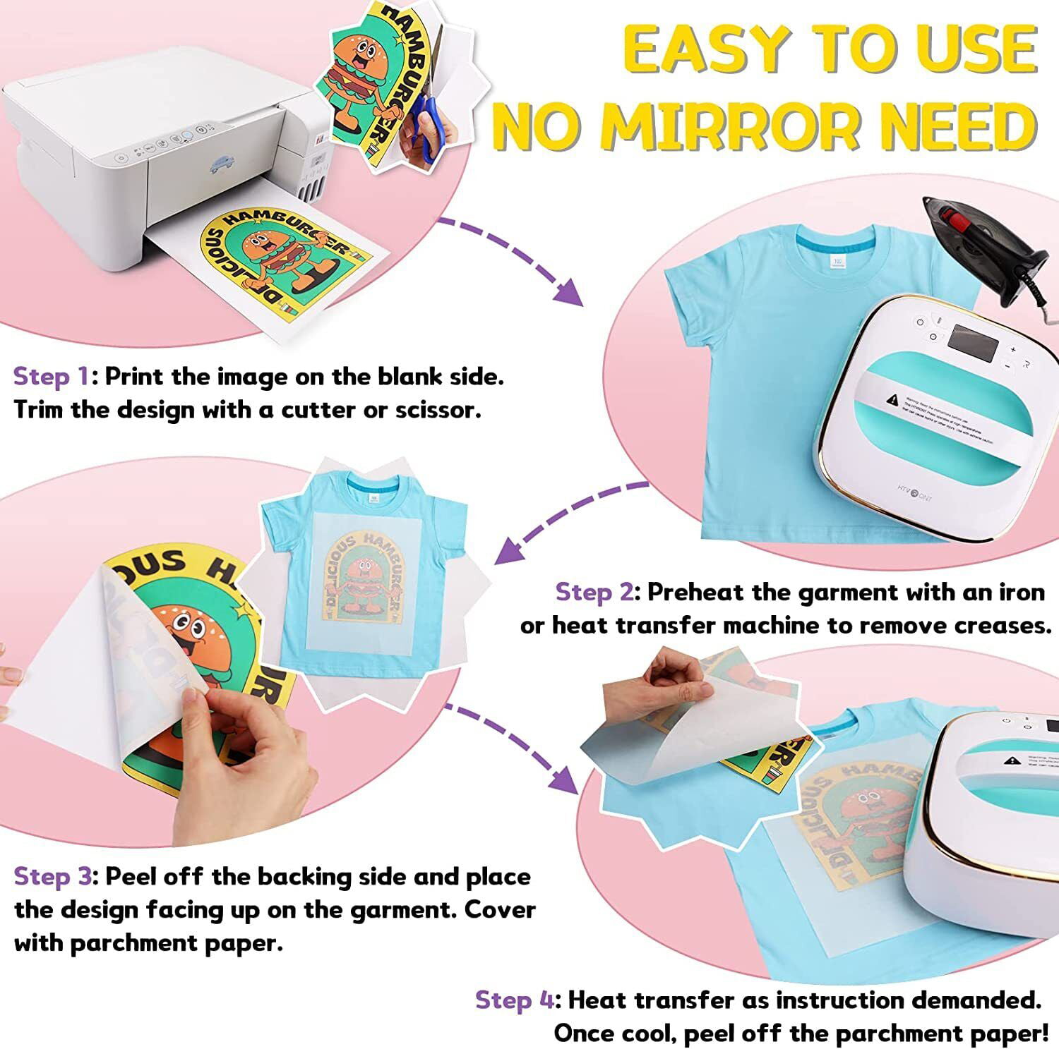 How to Use Heat Transfer Paper  NO MIRROR IMAGE NEEDED - You Make It Simple