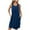 Navy, variant on YAYUBA Hawaiian Dresses for Women Ladies Fashion Casual Loose Solid Color With Pocket Summer Beach, Vacation, Or Sundress
