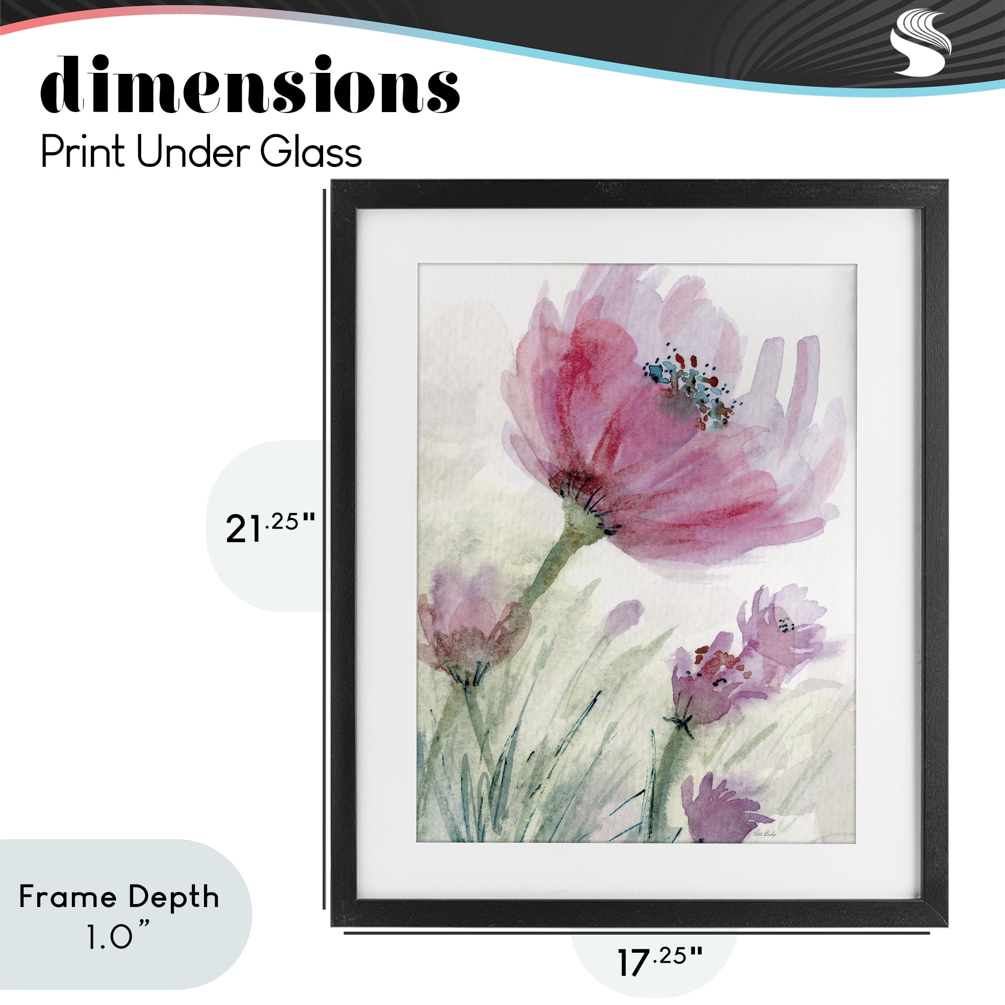 Stupell Industries Pink Flower & Speckled Stamen Black Framed Print Under Glass, design by Patti Bishop