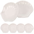 thumbnail image 1 of ColoMX Plato de cerámica con diseño de vieira, bandeja de frutas secas, aperitivos, plato de comida occidental para fiesta en casa (diámetro 9cm), 6 uds., 1 of 8