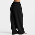 thumbnail image 3 of felwors Women's Wide Leg Sweatpants Elastic High Waist Straight Leg Sweatpants Teen Girl Baggy Sweatpants with Pockets (Black, M), 3 of 7
