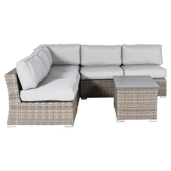 Living Source International Marina Wicker 6 Piece Patio Conversation Set