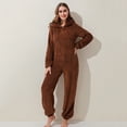 thumbnail image 4 of Pijamas cálidos de invierno para mujer, monos de lana esponjosa, ropa de dormir, conjuntos de capucha de talla grande en general, pijamas para mujeres AdultS-5XL, 4 of 4