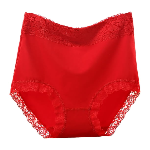 Gibobby Ropa interior bikini elástica para mujer Bragas moldeadoras cintura alta para mujer (Rojo, XL)