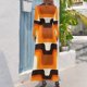 thumbnail image 3 of Vestido largo naranja de mediados de siglo con estilo moderno de los años 70, vestidos para mujer, vestidos para mujer, verano 2024, vestidos elegantes para mujer, 3 of 5