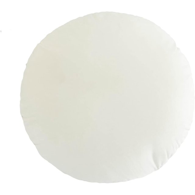 Solid Color Round Throw Pillow Sham, Round Pillow Covers for Home Decoration, Soft Warm Pillow Case (White)