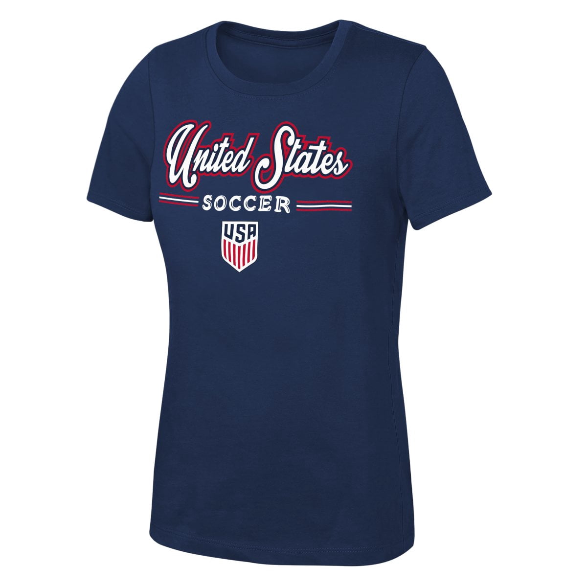 United States Men's National Team USMNT USA Women's Navy Script Logo Tee