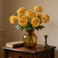 thumbnail image 5 of JHyouerji Artificial Flowers,Yellow Artificial Peonies,Silk Peonies Flowers Bouquet for Centerpiece Table Wedding Party Home Decor, 5 of 7