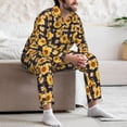 thumbnail image 7 of Balery Vintage Black White Plaid Sunflowe Pattern Pajama Sets for Men Long Sleeve 2 Piece Sleepwear Loungewear Sets Soft PJ's with Pockets Long Sleeve Comfy Pj Sets-Large, 7 of 7