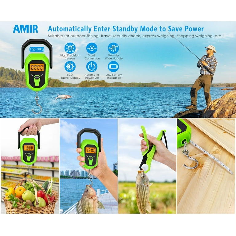AMIR Digital Fish Scale 110 lb with Gripper and Tape Measure photo 2