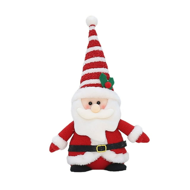 Décorations de Noël pour la Maison, Ornements de Noël Rouges Tissu Tricoté de Noël Vieil Homme Assis Bonhomme de Neige Poupée Pingouin Petits Ornements de Noël Décoration Gnome Décorations de Noël