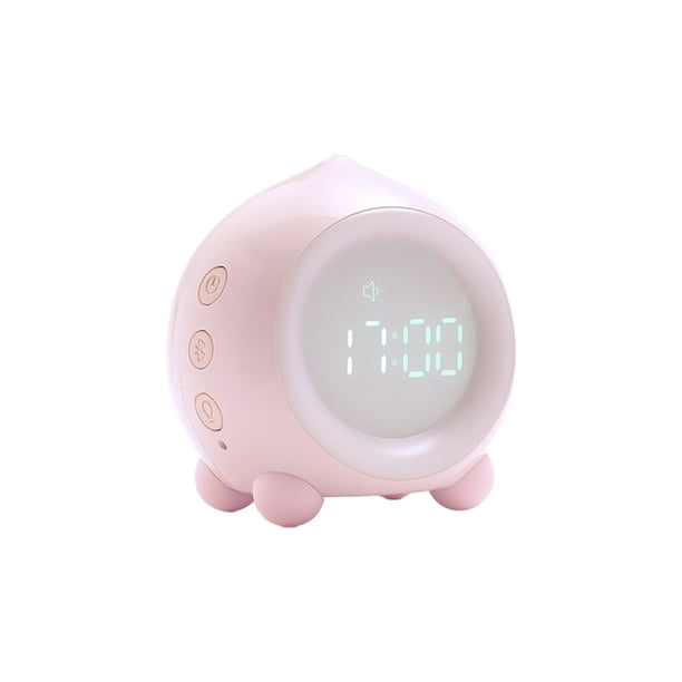 Matsuzay Despertador para reloj simulador, alimentado por red eléctrica para dormitorio de niñas y niños, reloj despertador silencioso LED, Electrodomésticos rosa Bocina Bluetooth