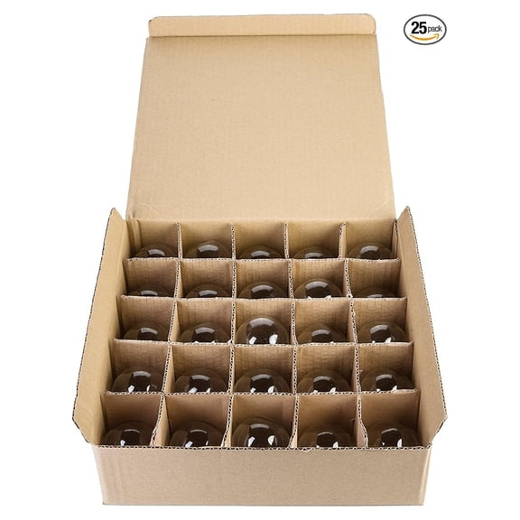 Box of 25 G40 Clear 1.6 Inch 5 Watt C7 (E12) 3/8" Base Replacement Bulbs