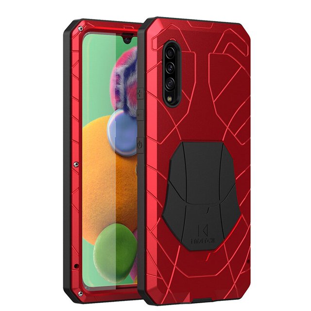 Funda de teléfono para Samsung Galaxy S20 A30s A50 A70 A80 A51 A71 A90 A42 A52 A72 M30s M31, cubierta de aluminio duro, Metal, vidrio templado Fivean unisex