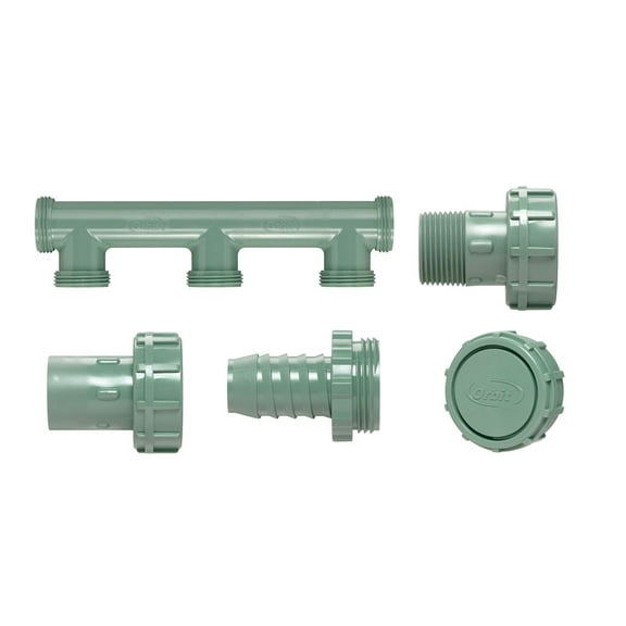 Orbit 3-port Irrigation Valve Manifold Bundle for 1" Poly Pipe Systems