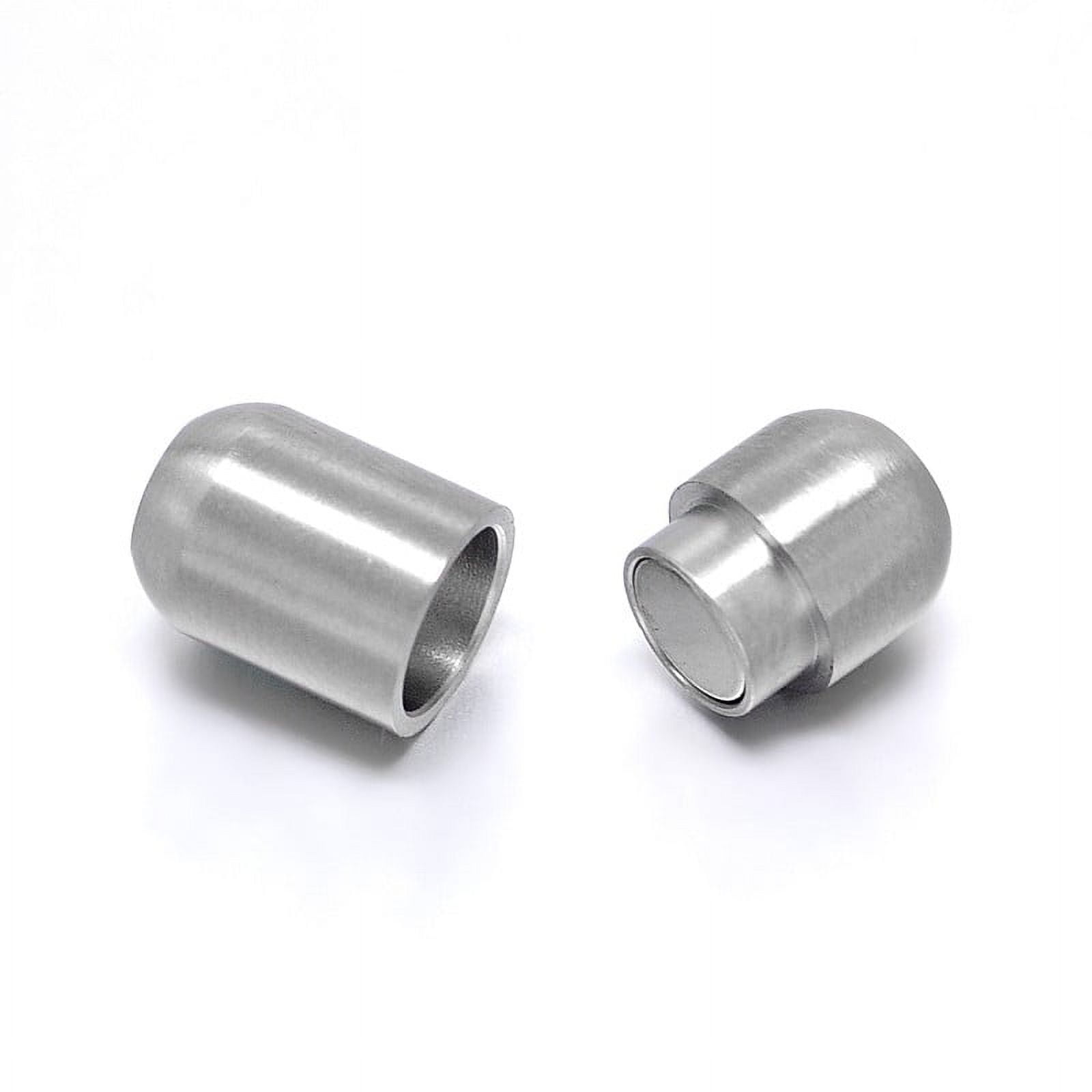20 set Tarnish Resistant Barrel 304 Stainless Steel Magnetic Clasps with Glue-in Ends Matte Stainless Steel color 18.5~19x9mm Hole: 5mm