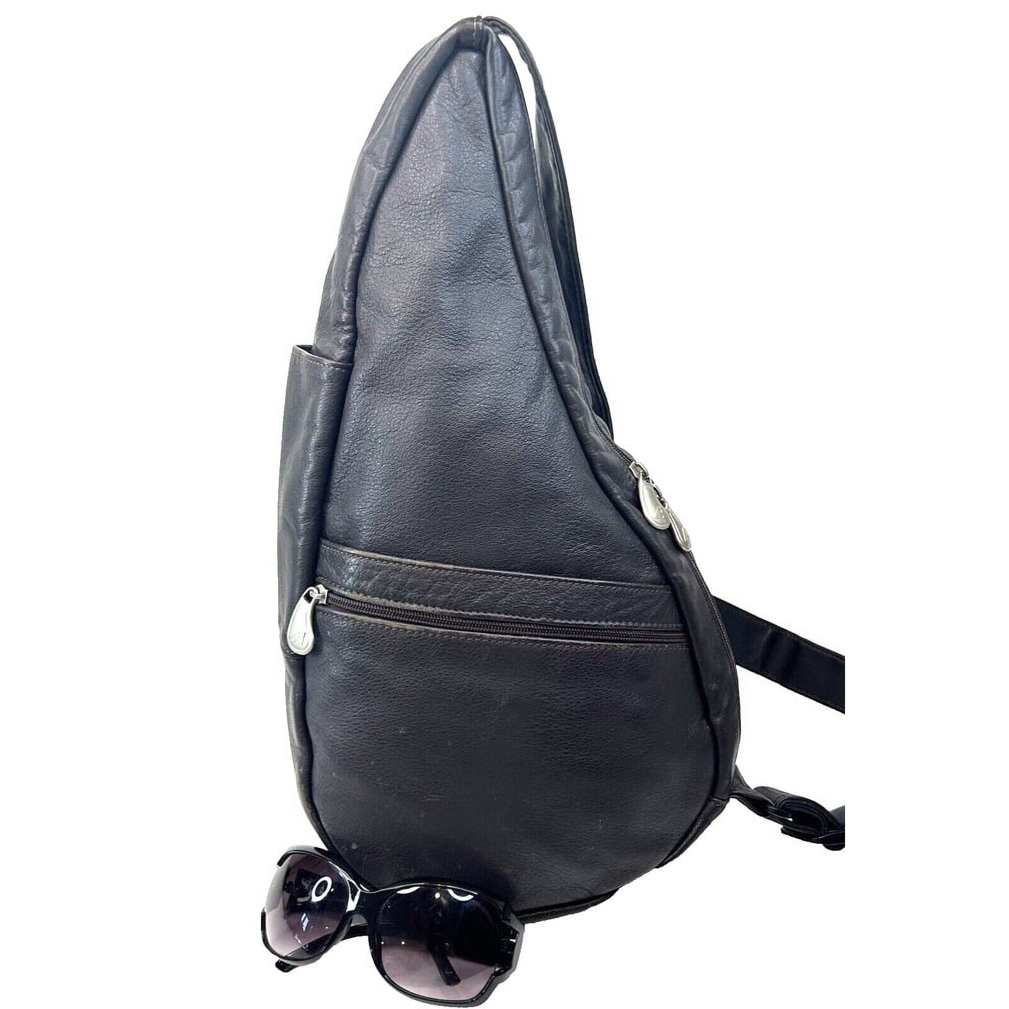 Retro 16 inch AMERIBAG leather sling backpack crossbody bag Urgenomic dark brown bag Walmart