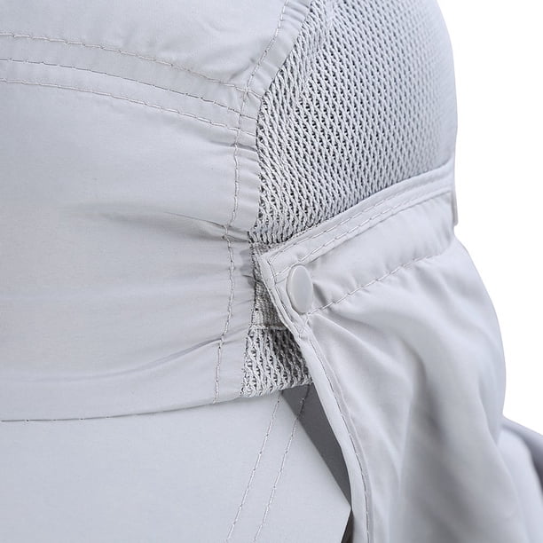 Gorro con protección UV de secado rápido de 360 grados, con solapa para las orejas y cuello para exteriores (gris)